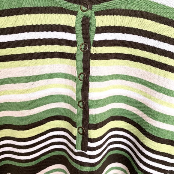 NWOT Green Stripe German Designer Sweater - Picture 5 of 9